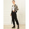 INSPIRE CHIC Women's Stand Collar Floral Prints Zip Up Lightweight Short Jacket - 3 of 4