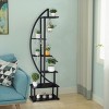 SEVOBAL 6 Tier Indoor Plant Stand Metal Plant Stand Flower Stand of Half Moon Shape Ladder Flower Pot Stand Rack Hanging Loop Multi-Purposech 1pc - 2 of 4