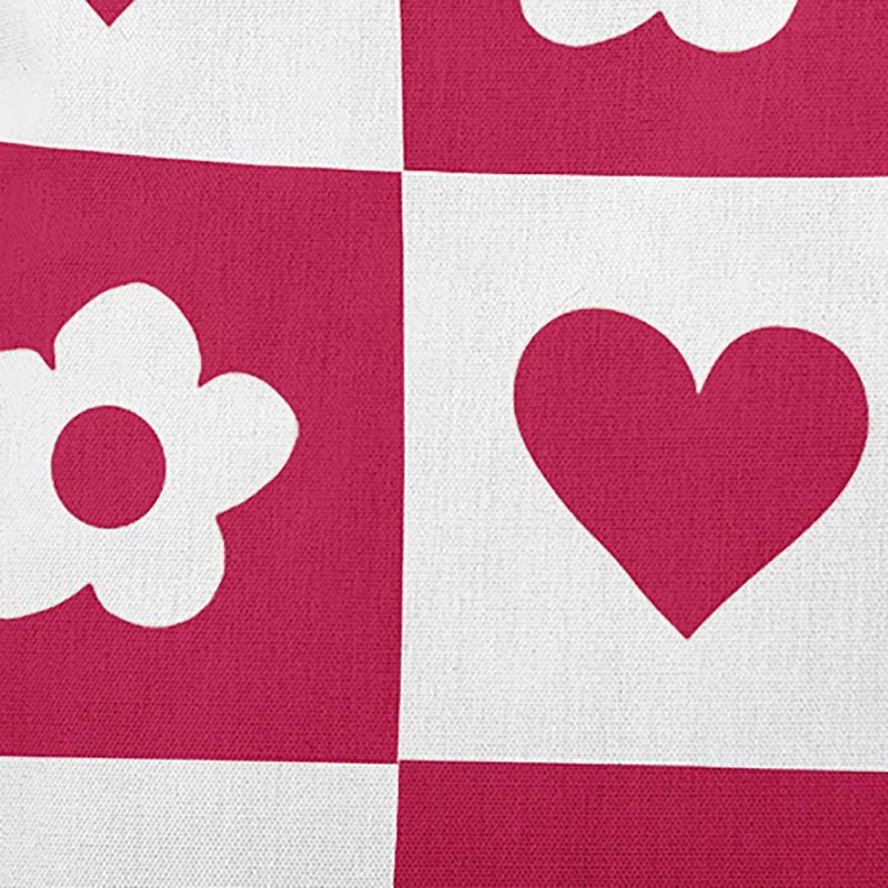 16&#34;x16&#34; Valentine&#39;s Day Heart and Flowers Grid Square Throw Pillow Bold Pink - e by design, 3 of 7