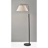 Adesso Fletcher Floor Lamp Black: Modern Metal Pole Lamp with Linen Drum Shade, ETL Listed - 2 of 3