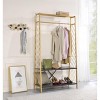 TiramisuBest Natural Oak Hall Tree: Multistorage Marvel with 1 Mirror and Adjustable Legs for Customized Functionality! - 2 of 4