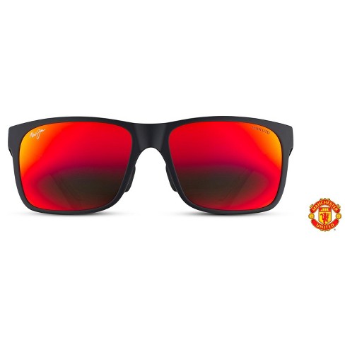 Maui Jim Red Sands Rectangular - Red Lenses With Black Frame - Universal Fit - Manchester United : Target