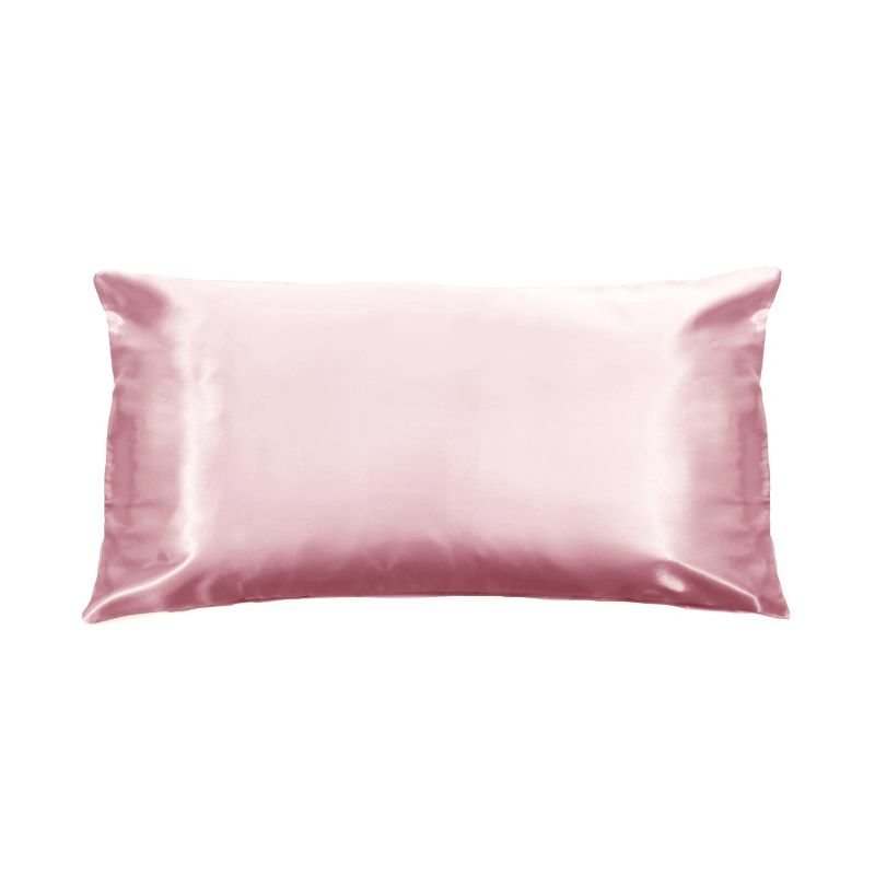 Morning Glamour King Satin Solid Pillowcase Pink, 1 of 6