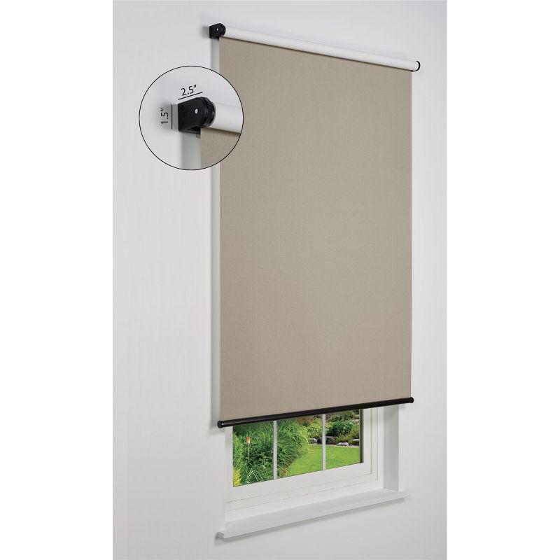 Linen Avenue Cordless Blackout Roller Shade, Beige and Taupe (Arrives 1/4" Narrower), 6 of 9