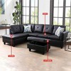 DOMETOUR Modern 3-Piece Living Room Sofa Set (Sofa+Left Side Chaise+Ottoman) - 2 of 4