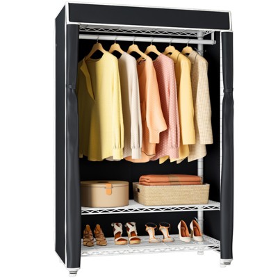 Vipek V1c 3-tier Portable Closet Covered Garment Racks, White Clothing ...