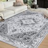Vintage Oriental Distressed Area Rug Washable Rugs for Bedroom Soft Touch Stain Resistant Throw Carpet Low Pile Floor Cover with Non-Slip Backing - 3 of 4