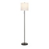 56.5" Stick Floor Lamp: Includes LED Bulb, Pull Chain, Linen Shade, ETL Listed - Cresswell Lighting - image 2 of 4