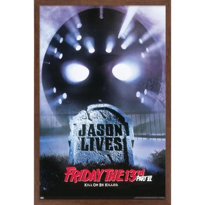 Trends International Friday The 13th Part VI: Jason Lives - One Sheet Framed Wall Poster Prints - 1 of 4