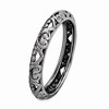 Black Bow Jewelry 3.5mm Black Plated Sterling Silver Stackable Domed Carved Heart Band - image 3 of 4