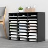 VEVOR 27 Compartments Wood Literature Organizer, Adjustable Shelves, Medium Density Fiberboard Mail Center, Office Home School Storage, Black+White - 2 of 4
