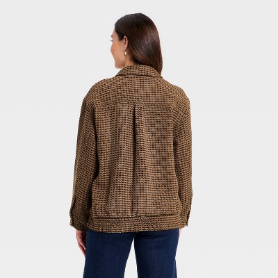 Women's Tweed Fashion Jacket - Universal Thread' Brown - image 2