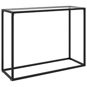 vidaXL Console Table Transparent Tempered Glass 39.4 x 13.8 x 29.5 in - 1 of 2