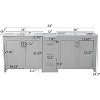 Christopher Knight Home Lucian Modern 84" Double-Sink Bathroom Vanity with Ceramic Sinks, 3 Drawers and Adjustable Shelves - 3 of 4