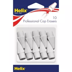 Helix Pencil Cap Erasers Oversized 10/PK White 37360