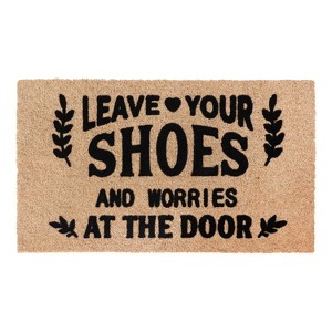 A1HC Natural Coir Flocked Door mat with Heavy Duty Non-Slip PVC Backing, Low-Profile Durable Doormat - 1 of 4