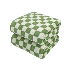 Ruso Weights Fast-Drying Checkered Bathroom Towels - 1 of 4