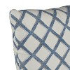 18"x18" Polyester Lattice Square Throw Pillow Navy - Skyline Furniture: Indoor Geometric, Zipper Closure - 3 of 4