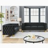 Velvet Chesterfield Sofa Set,3-Seater and 2-Seater Tufted Loveseat Set with Metal Legs & Nailhead Trim for Living Room--Baofuwish - 2 of 4