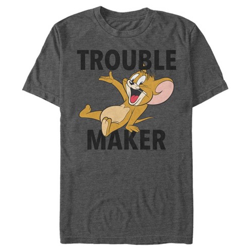 Men's Tom and Jerry Trouble Maker Mouse T-Shirt - Charcoal Heather - 1X Big  Tall