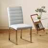 INFURNIC Dining Chairs 6-Pack Dense Foam Padded Chairs High-quality PU leather Seat Back with Durable Iron Base, Gray, 21.5"*17.2"*35.7" - 4 of 4