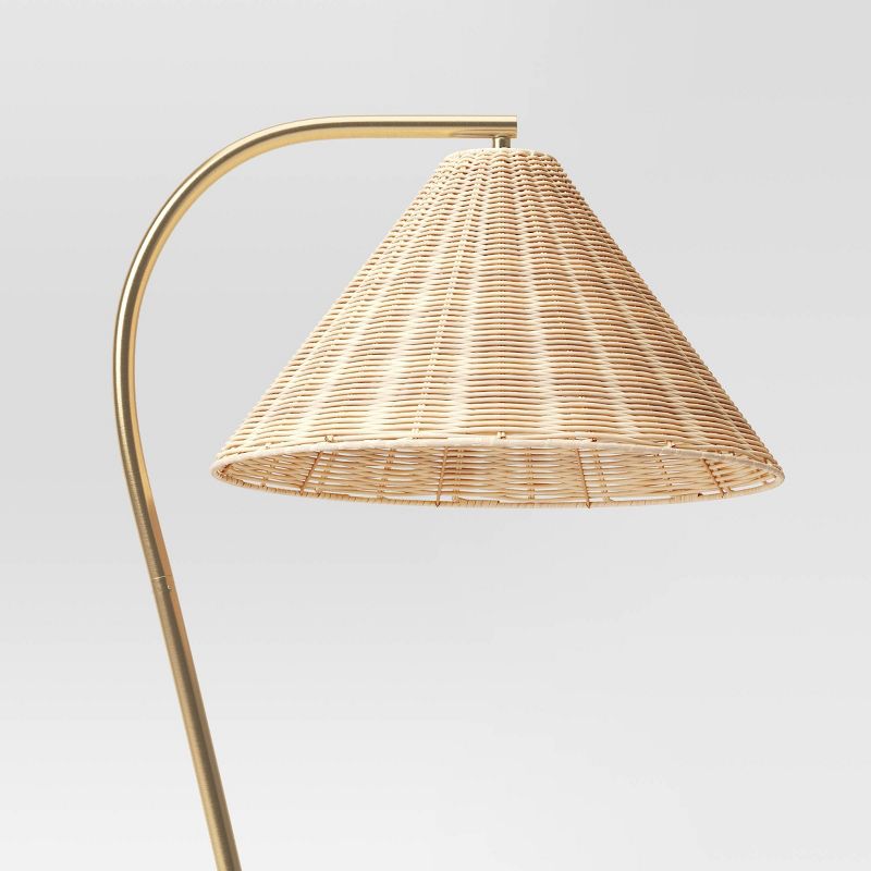 Gooseneck Floor Lamp with Natural Shade - Threshold™, 5 of 11