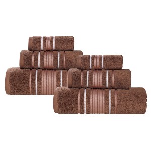 Zero Twist Cotton Solid and Jacquard Bathroom Towel Set by Blue Nile Mills - 1 of 4