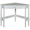 Kings Brand Furniture - Hastings Wood Home & Office Corner Desk with Drawer, White - 3 of 4