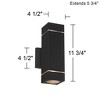 Possini Euro Design Skyridge 11 3/4" High Mid Century Modern Outdoor Wall Light Fixture Mount Porch House Exterior Up-Down LED Bulb Black Aluminum - 4 of 4