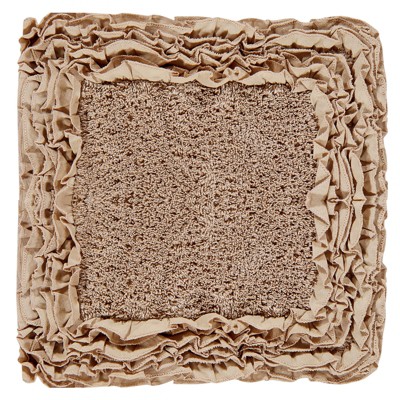 Beige Shaggy Border 100% Cotton 20" x 60" Bath Rug