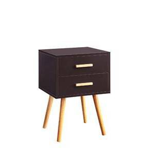 Oslo 2 Drawer End Table Espresso - Breighton Home