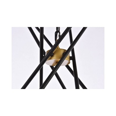 Casen 32" Black and Brass Iron Pendant Light