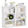 3-Tier Tall Open Bookshelf, White Floor Standing Storage Shelving Unit for Living Room, Bedroom, or Home Office - 4 of 4