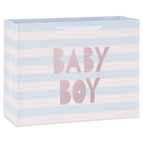 Medium Baby Boy Striped Baby Shower Gift Bag Spritz Target