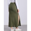 Allegra K Women's Knit Side Slit Hight Waist Midi Bodycon Skirt - 3 of 4