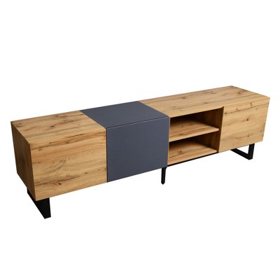 NicBex TV Stands for 80 inch TV,Entertainment Center with 3 Cabinets and Open Shelves ,TV Console for Living Room, Bedroom, Home