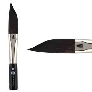 Borciani Bonazzi HIDRO Synthetic Sword Striper Liner Brushes for Fine Lines & Lettering - Sizes 18 - Extra Short Handle, Handcrafted in Italy, - 1 of 4