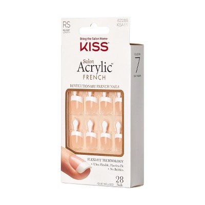 KISS Products Salon Acrylic Short Square French Manicure Kit - Power Play - 31ct_6