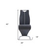 HomeRoots Set of Two Gray White and Silver Upholstered Dining Side Chairs - 3 of 4