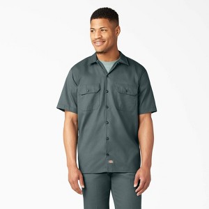 Dickies Short Sleeve Work Shirt, Lincoln Green (LN), ,3X Large Tall - 1 of 3