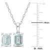 EVERLY JEWELRY | Sterling Silver 2-7/8 CT TGW Emerald-Cut and Octagon Aquamarine 2-Piece Set of Pendant with Chain and Earrings - 2 of 4