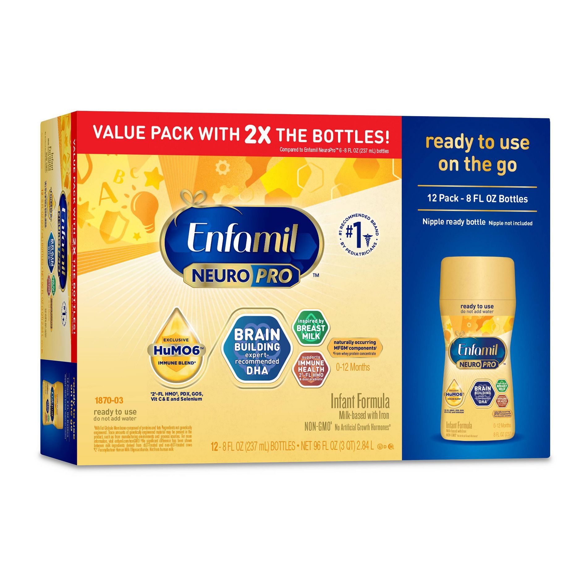 Enfamil NeuroPro Ready to Feed Infant Formula Bottles - 8 fl oz Each/12ct