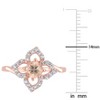 EVERLY JEWELRY |Rose Plated Sterling Silver 4/5 CT TGW Morganite White Topaz Fashion Ring - 4 of 4