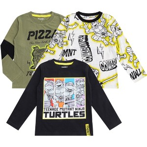 Nickelodeon Teenage Mutant Ninja Turtles TMNT Boys 3 Pack Long Sleeve Shirt for Big Kids - 1 of 4