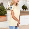 Anna-Kaci Women's Top with Rolled Cuffs and Zebra Print Front Pocket Detail - 2 of 4