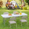 Osparple Folding Outdoor Dining Table,Rectangle Portable Patio Table with Carrying Handle,White - 2 of 4