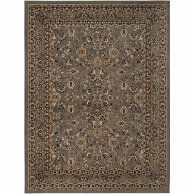 Gray and Ivory 9' x 12' Synthetic Rectangular Area Rug