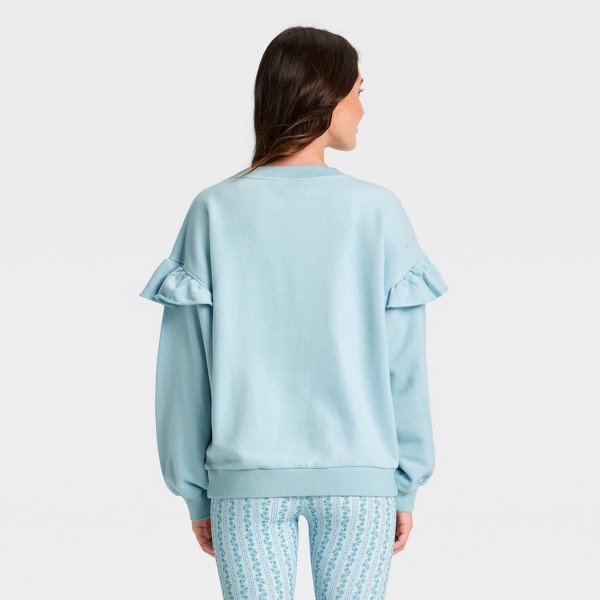 Sudadera con cuello redondo y volante para mujer - JoyLab™ 2