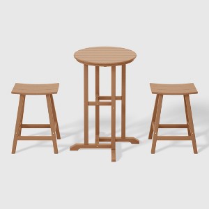 WestinTrends Malibu All Weather HDPE Outdoor Patio Counter Height Bistro Set (3-Piece) - 1 of 4