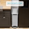 Home Zone Living 12 Gallon Slim Stainless Steel Kitchen Trash Can with Step Pedal and Soft Close Lid, Silver - 2 of 4